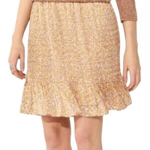 Cotelac Atacama Bloom Ruffle Skirt Pleated Floral Pull On Elastic Yellow 10 M